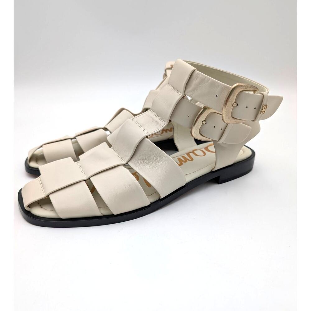 Sam Edelman Dawn Flat Sandals Women's Modern Ivory Leather Size US10M EU41
